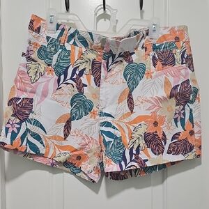 Caribbean Joe White and Orange Bermuda Shorts Vibrant Summer Style